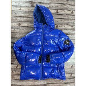 Godspeed Duck down Bomber Puffer jacket color blue sz M NWOT